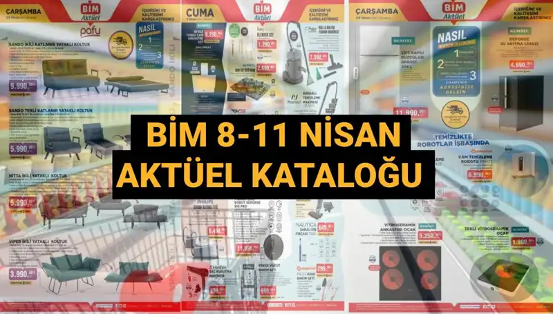 BİM Aktüel Kataloğu 8-11 Nisan 2025: Yataklı Koltuklardan Temizlik Robotlarına Her Şey Satışta!