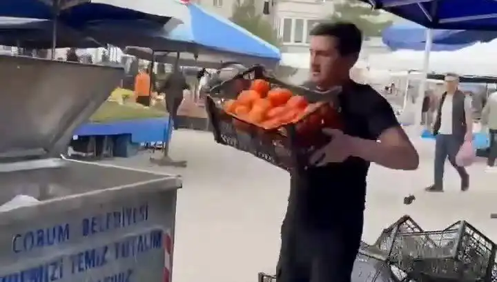 Domatesleri Çöpe Döken Pazarcıya Şok Tutanak ve Rekor Cezası