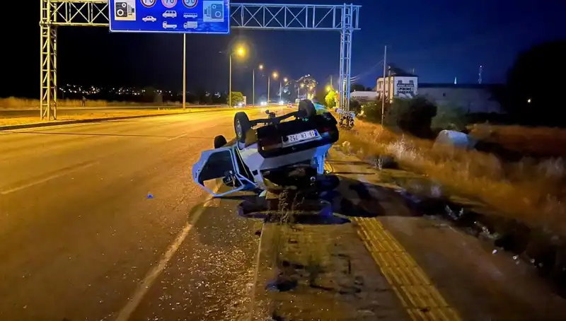 TIR ile Otomobil Çarpıştı: Takla Atan Araçta Şans Eseri Bir Yaralı