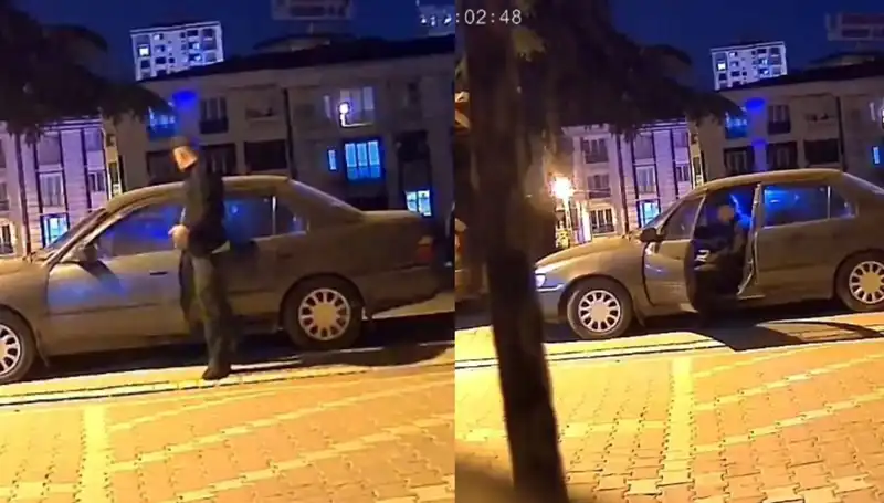 Park Halindeki Otomobili Saniyeler İçinde Çalan Hırsızın Yöntemi Shock Edici!